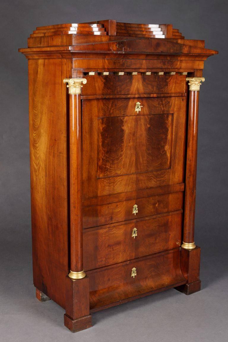 19th Century Biedermeier Column Secretary For Sale 1