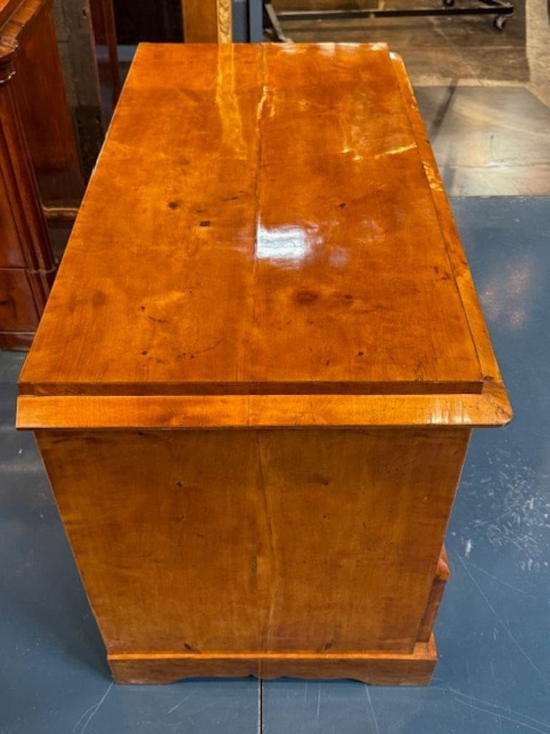Rivivi l'eleganza del XIX secolo con questa squisita commode Biedermeier, realizzata in noce chiaro per un fascino senza tempo. Il suo design classico offre un tocco sofisticato a qualsiasi ambiente, integrandosi perfettamente con l'arredamento