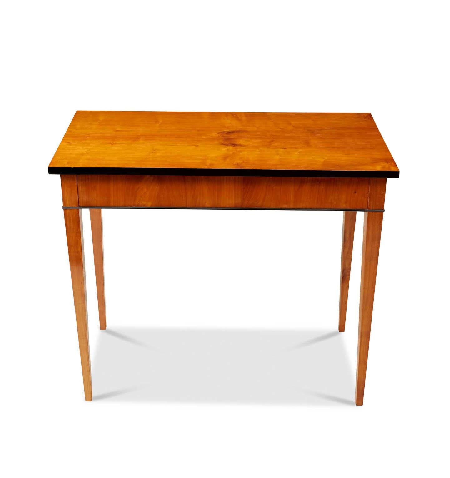 Veneer 19th Century Biedermeier Console Table Cherrywood For Sale