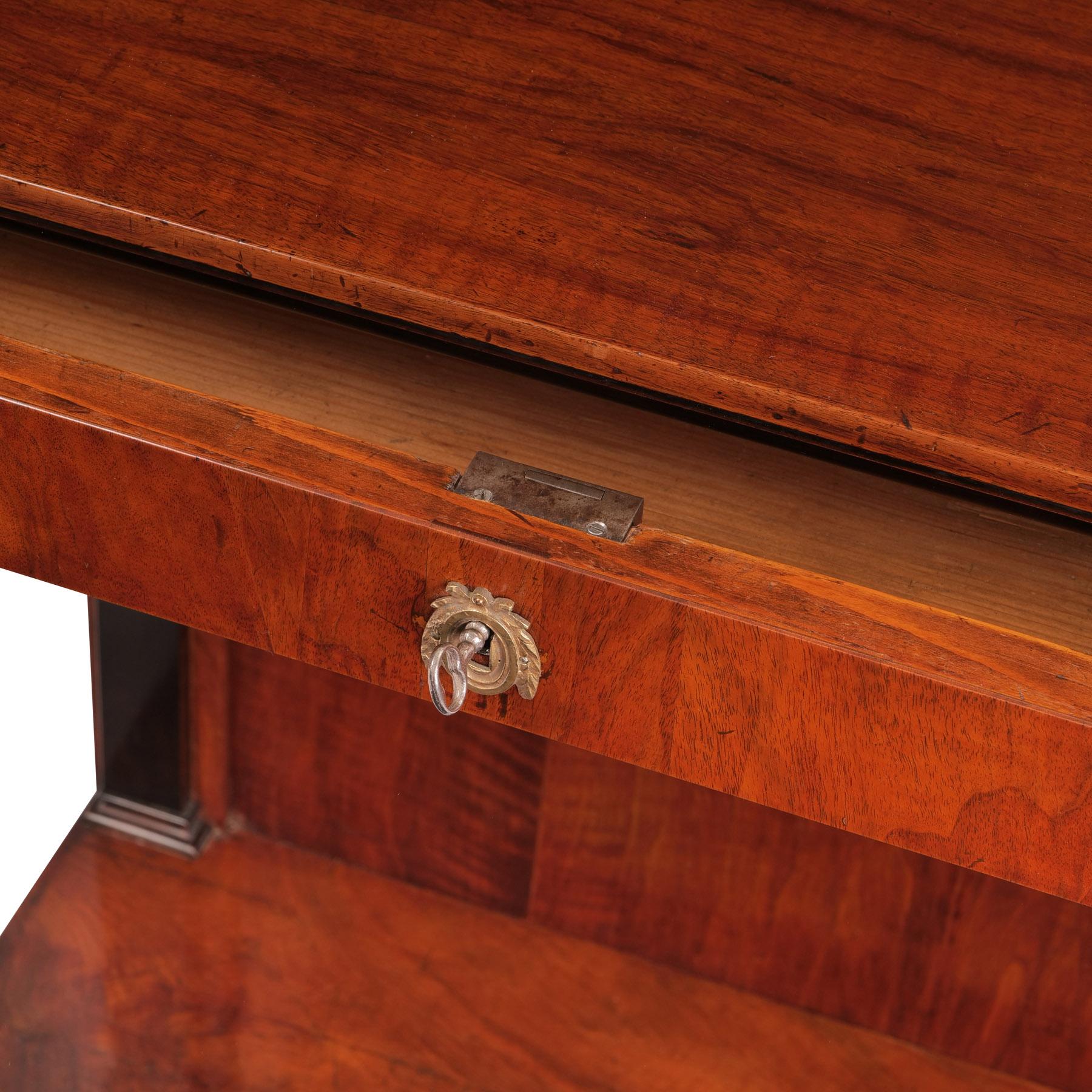 Veneer 19th Century Biedermeier Console Table Mahogany c. 1825 For Sale