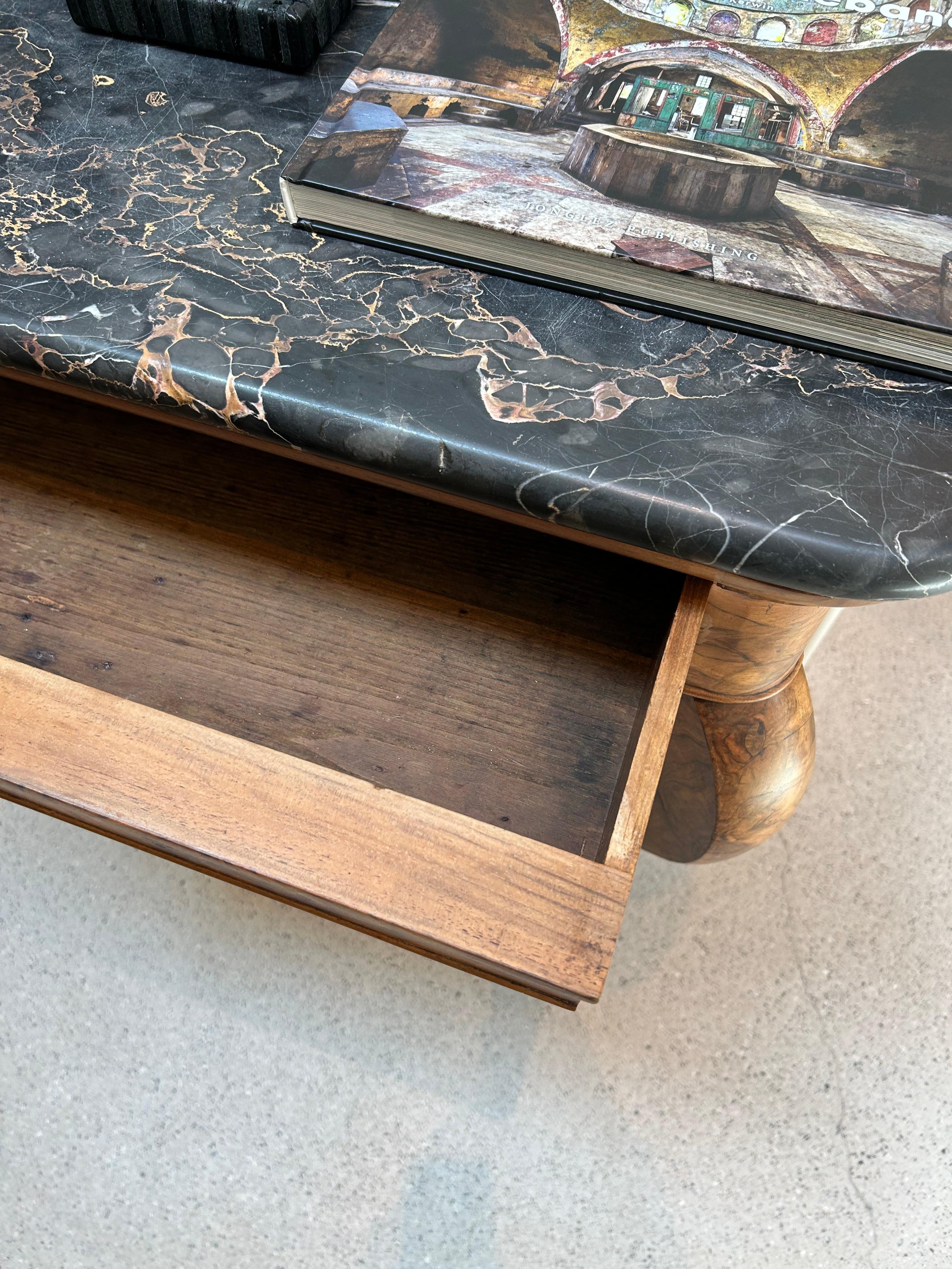 19th Century Biedermeier Console Table with Marble Top In Good Condition For Sale In Matosinhos, 13