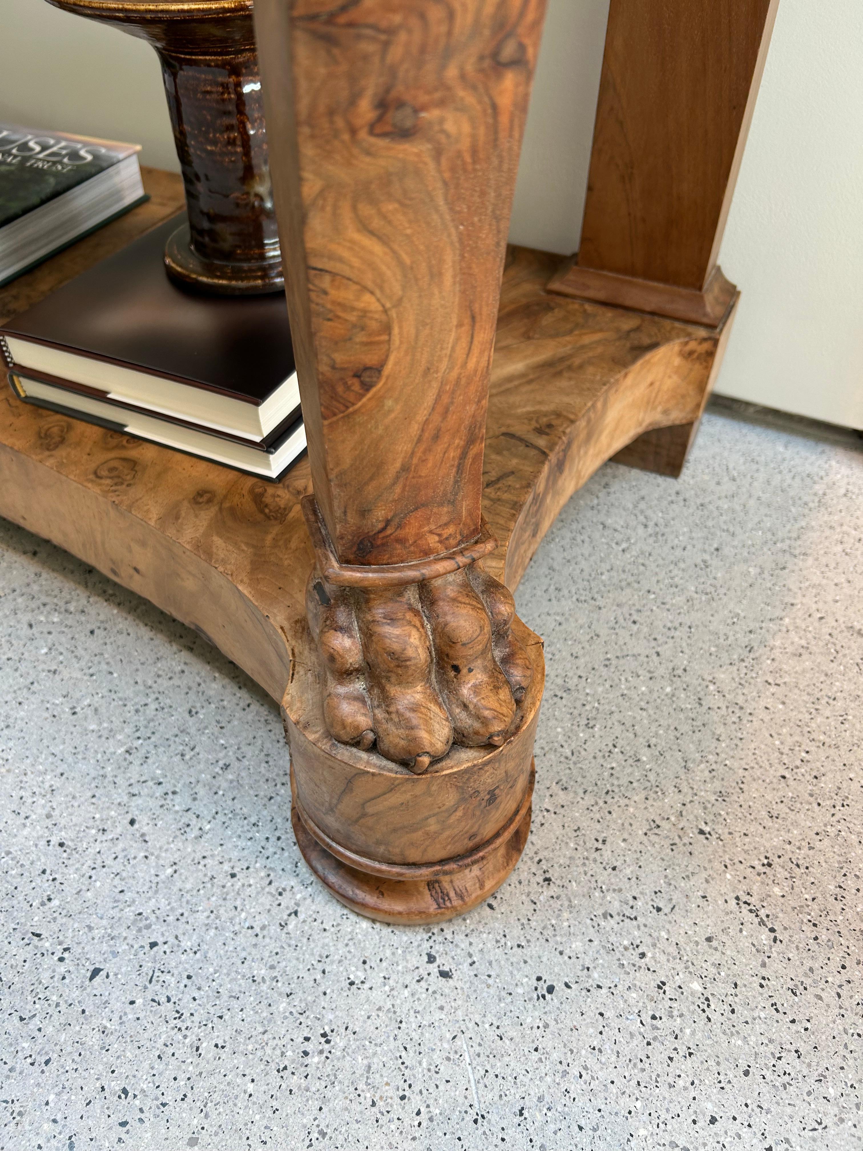 19th Century Biedermeier Console Table with Marble Top For Sale 1