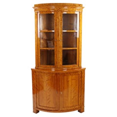 19th Century Biedermeier corner cabinet circa 1830–40 birch veneer
