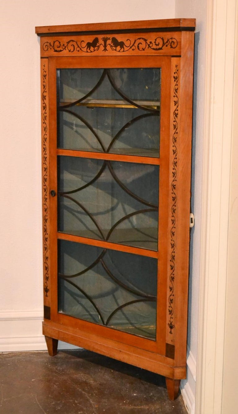 20th Century Biedermeier Corner Cabinet with Inlay