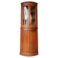 19th Century Biedermeier Corner Vitrine Cabinet