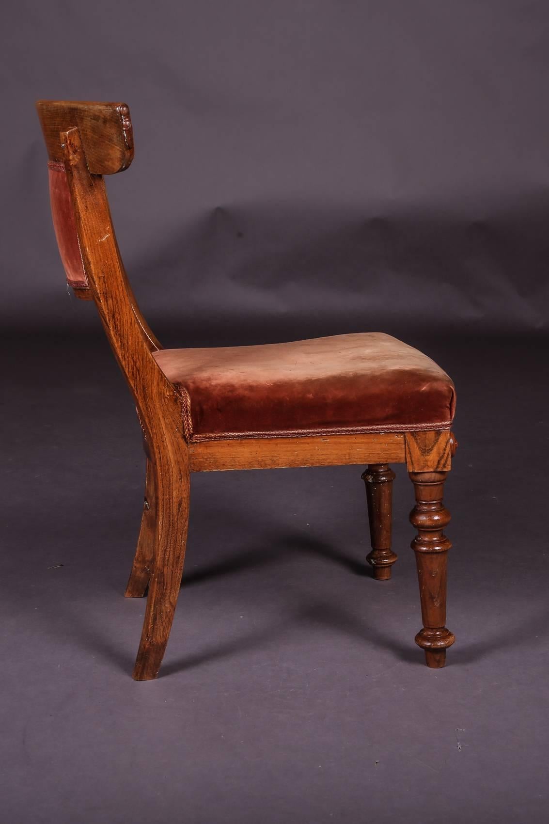 German 19th Century Biedermeier Curving Backrest Chair For Sale