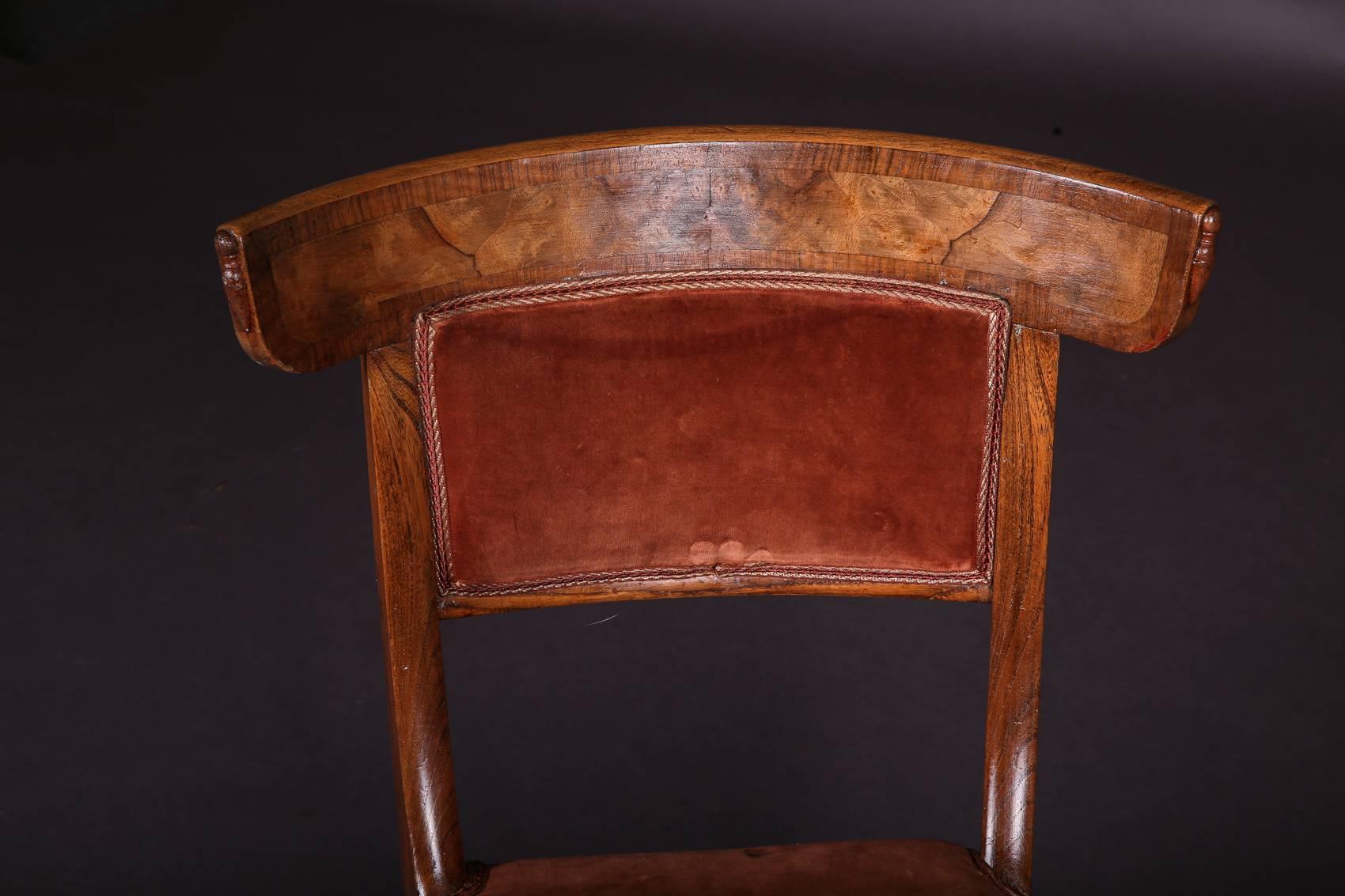 19th Century Biedermeier Curving Backrest Chair For Sale 1