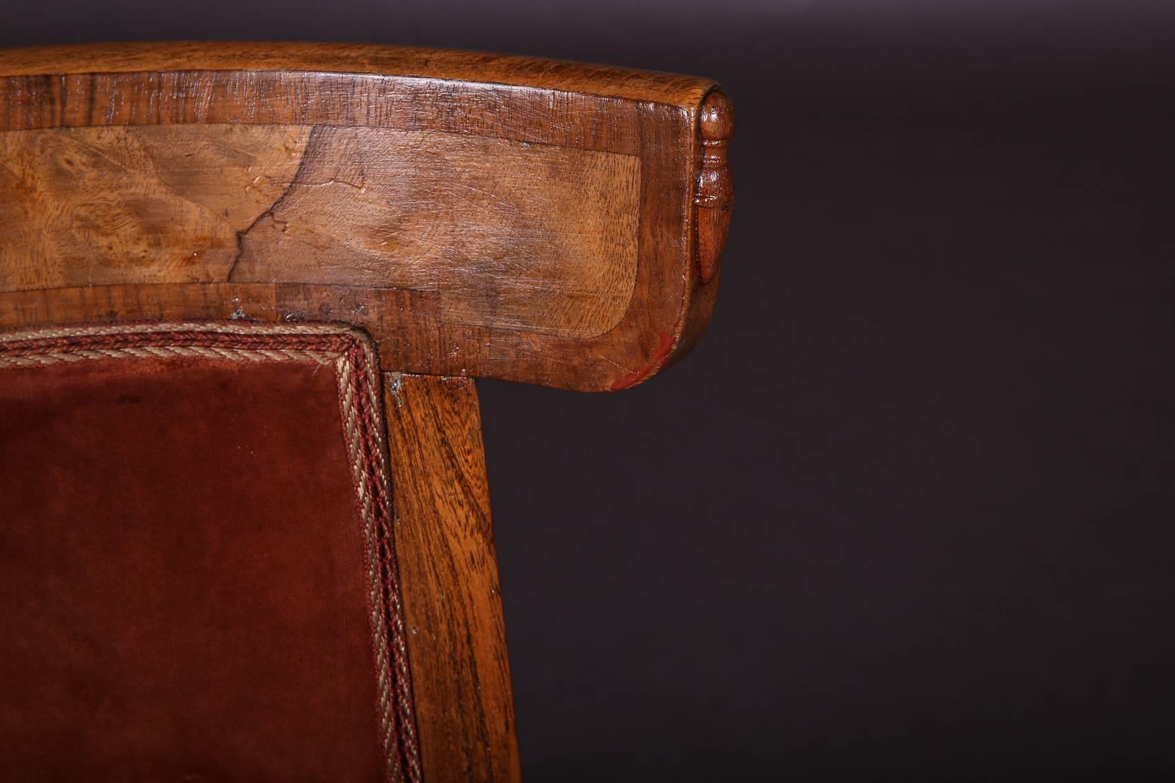 19th Century Biedermeier Curving Backrest Chair For Sale 3
