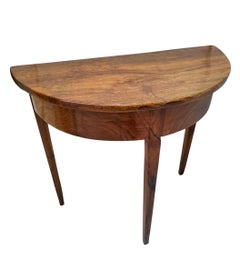 19th Century Biedermeier Demi-Lune Console Table circa 1820 in Solid Walnut