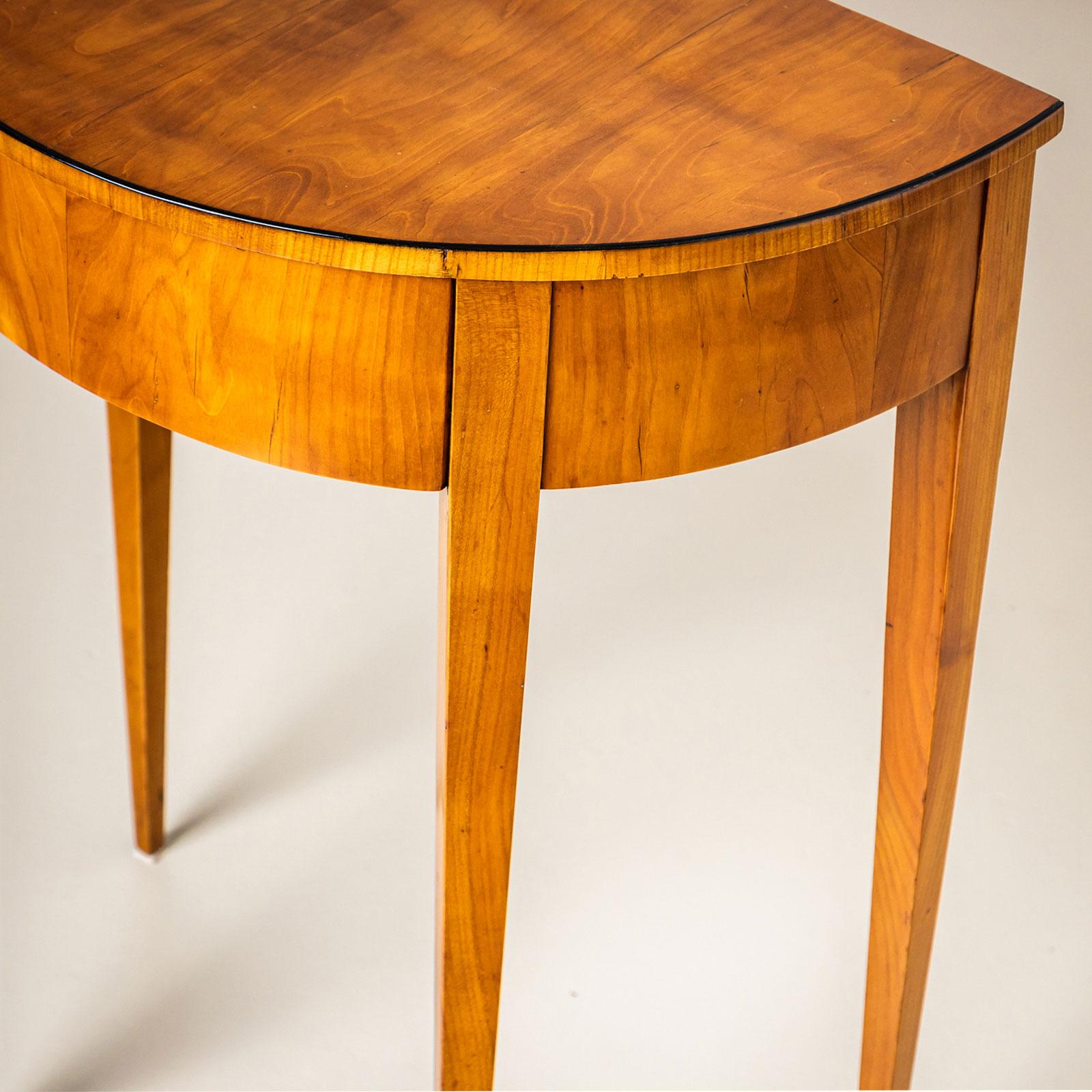 19th Century Biedermeier Demi Lune Console Table in Cherry, Germany For Sale 6