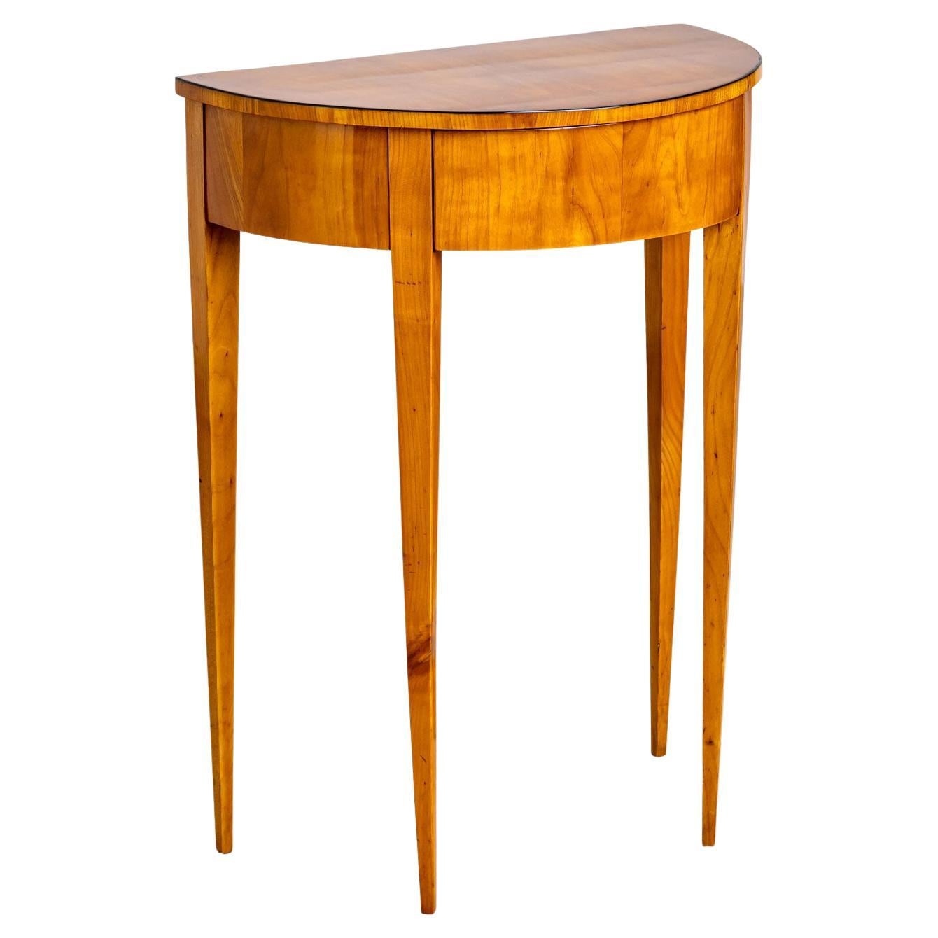 19th Century Biedermeier Demi Lune Console Table in Cherry, Germany