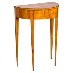 Biedermeier Demi Lune-Konsolentisch aus Kirsche, Deutschland, 19. Jahrhundert