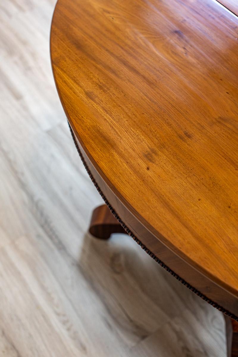 19th-Century Biedermeier Dining Table in Shellac Veneered with Mahogany 2