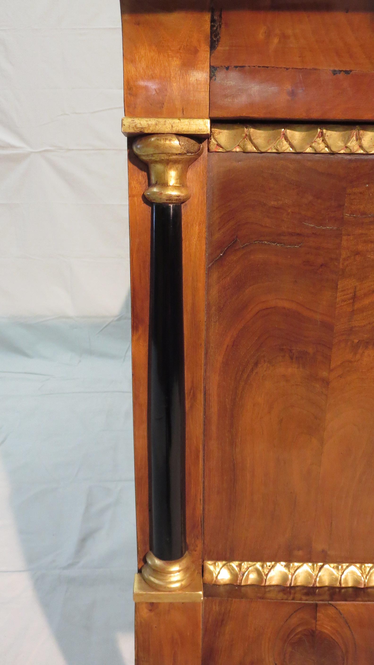 19th Century Biedermeier Directoire style Twin Daybed Walnut & Gilded decoration For Sale 4