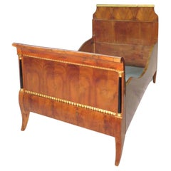 Used 19th Century Biedermeier Directoire style Twin Daybed Walnut & Gilded decoration