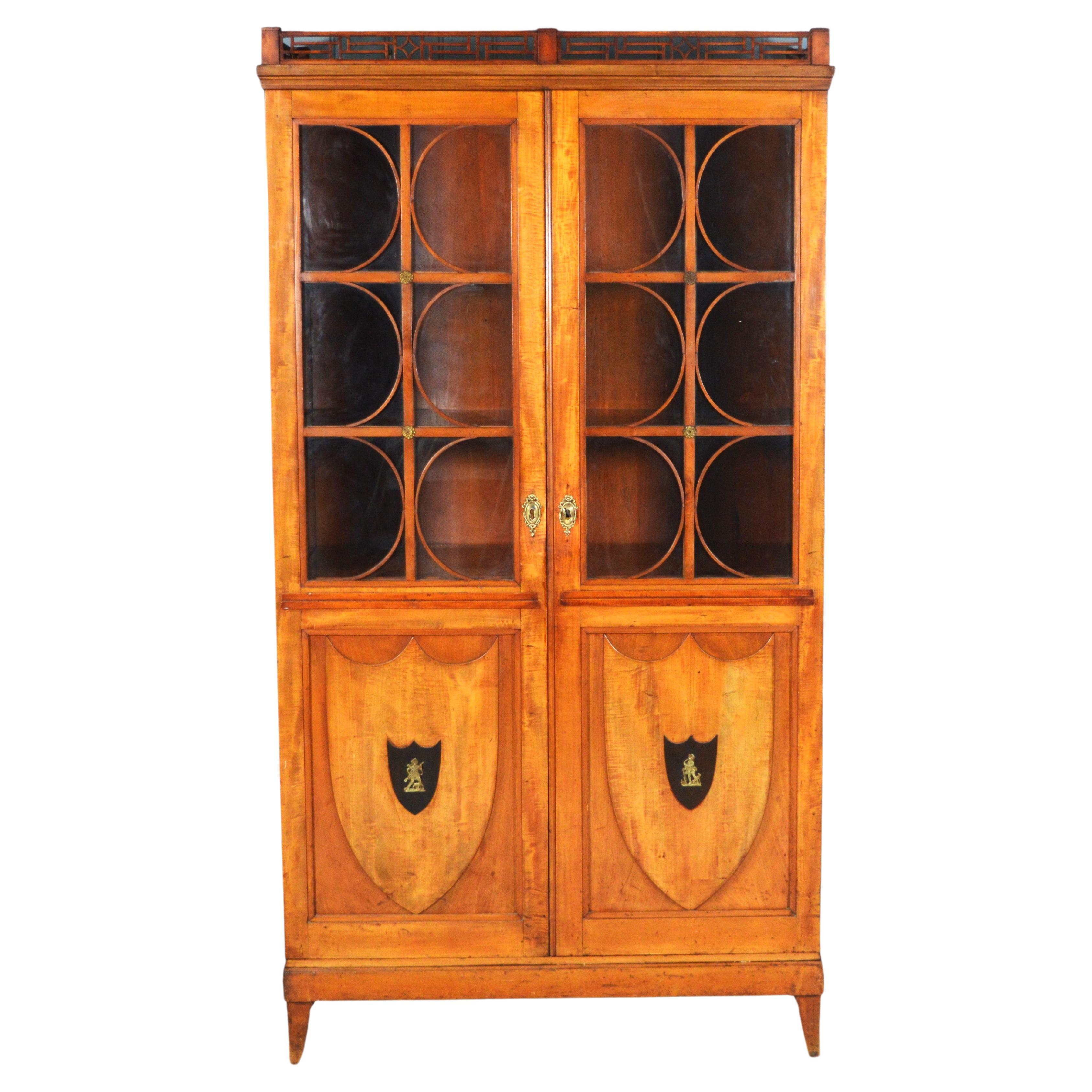 19th century biedermeier display cabinet For Sale
