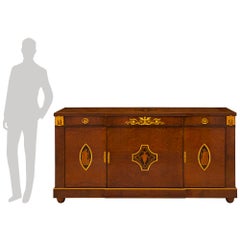 Buffet in radica di noce Biedermeier Impero Neo-Classico del XIX secolo