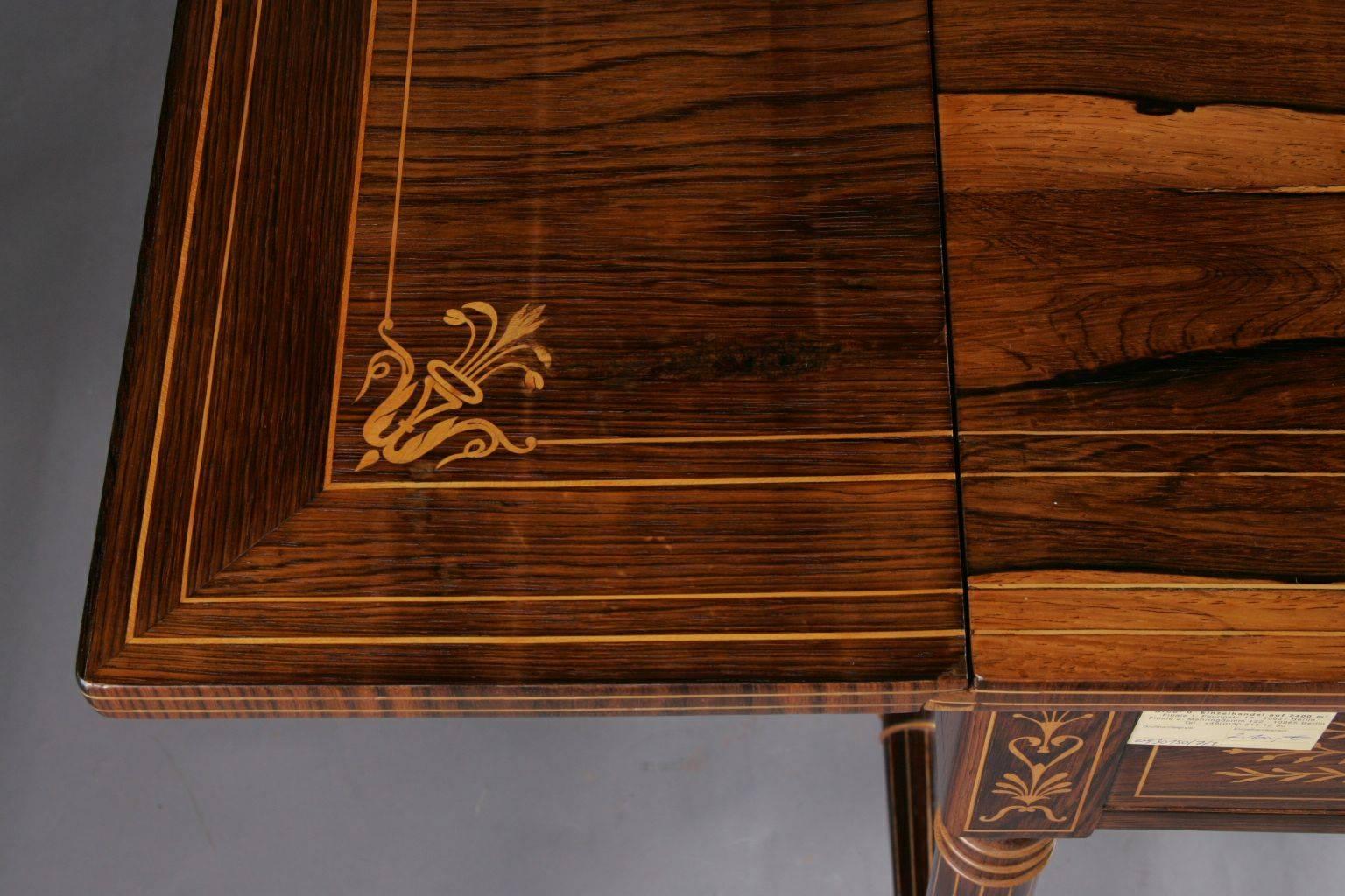 Wood 19th Century Biedermeier Folding Table For Sale