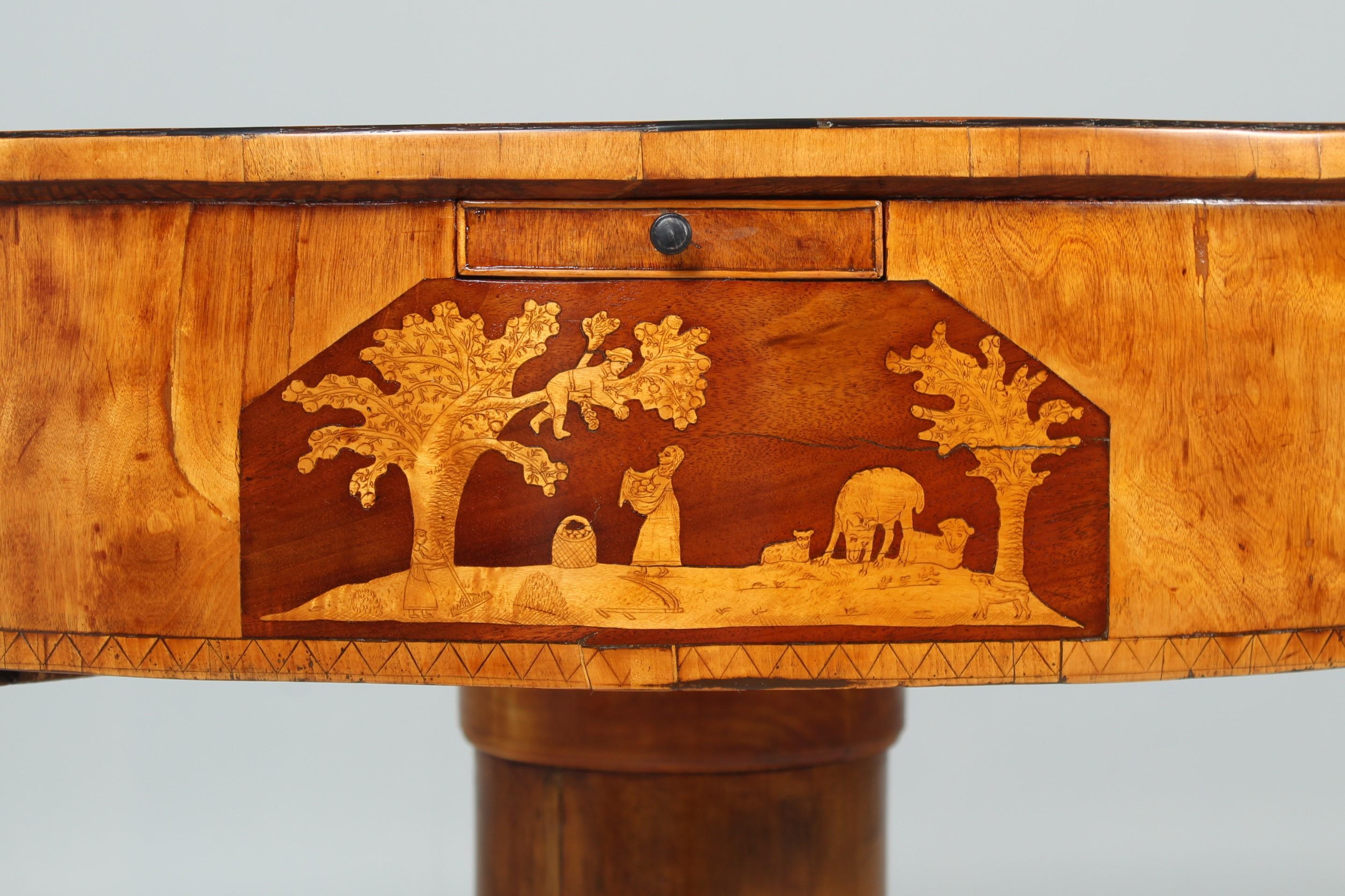 Mid-19th Century 19th Century Biedermeier Game Table with Marquetry, c. 1830