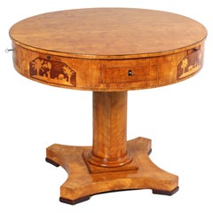 19th Century Biedermeier Game Table with Marquetry, c. 1830