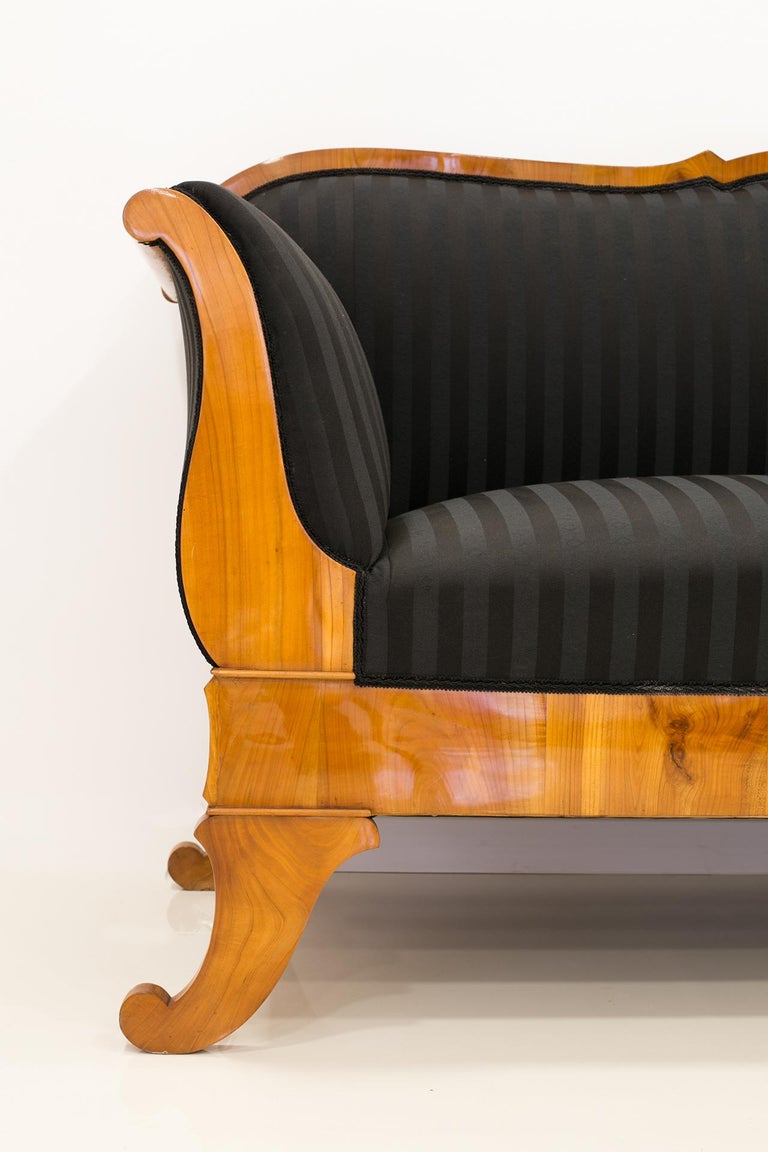 19th Century Biedermeier German Sofa, Cherry Wood, 1830s at 1stDibs