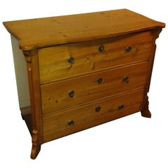 19th Century Biedermeier Handpolished Massive Pinewood Chest of Drawers