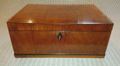 19th Century Biedermeier Handsawn Cherrywood Casket Restored Shellac Polished