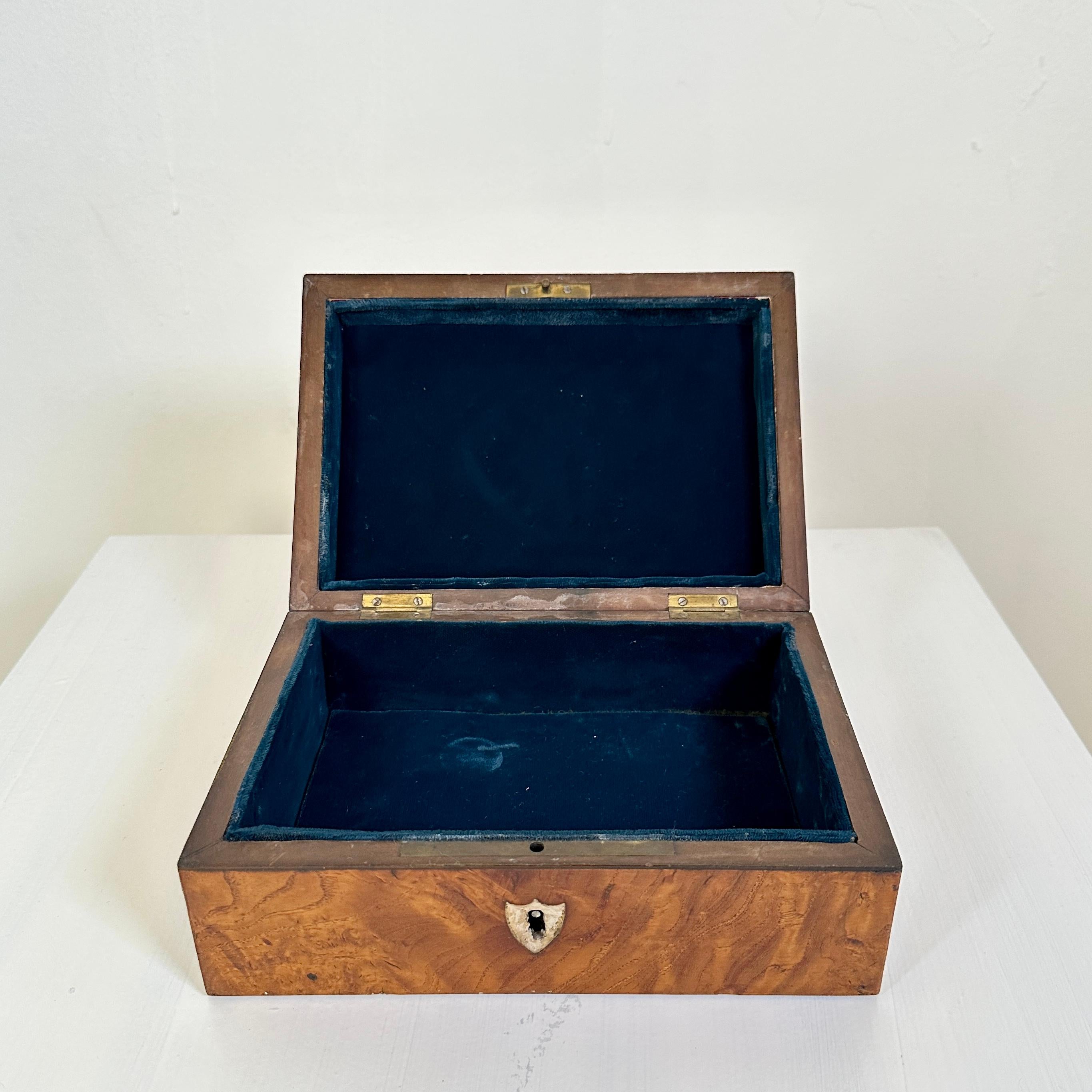 German 19th Century Biedermeier Jewelry Box in Burl Walnut, around 1820