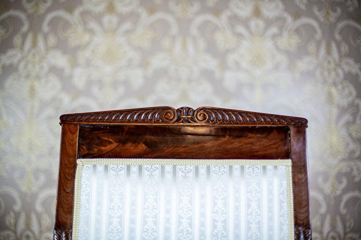 19th-Century Biedermeier Mahogany Armchair in Light Upholstery For Sale 3