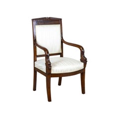 Fauteuil Biedermeier du 19e siècle en acajou et tapisserie Light, années 1890