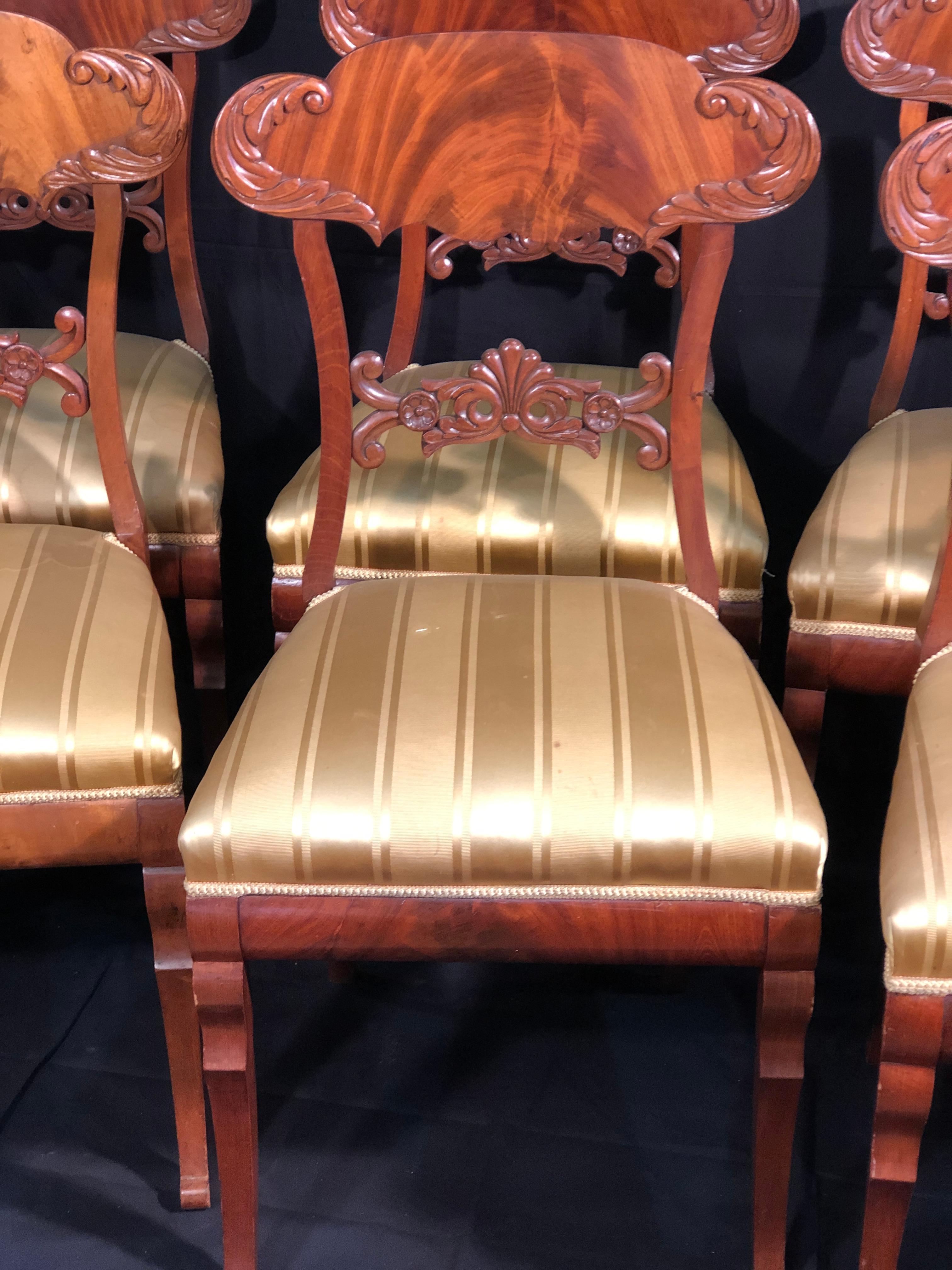 Swedish 19th Century Biedermeier Mahogany Chairs, 1890s