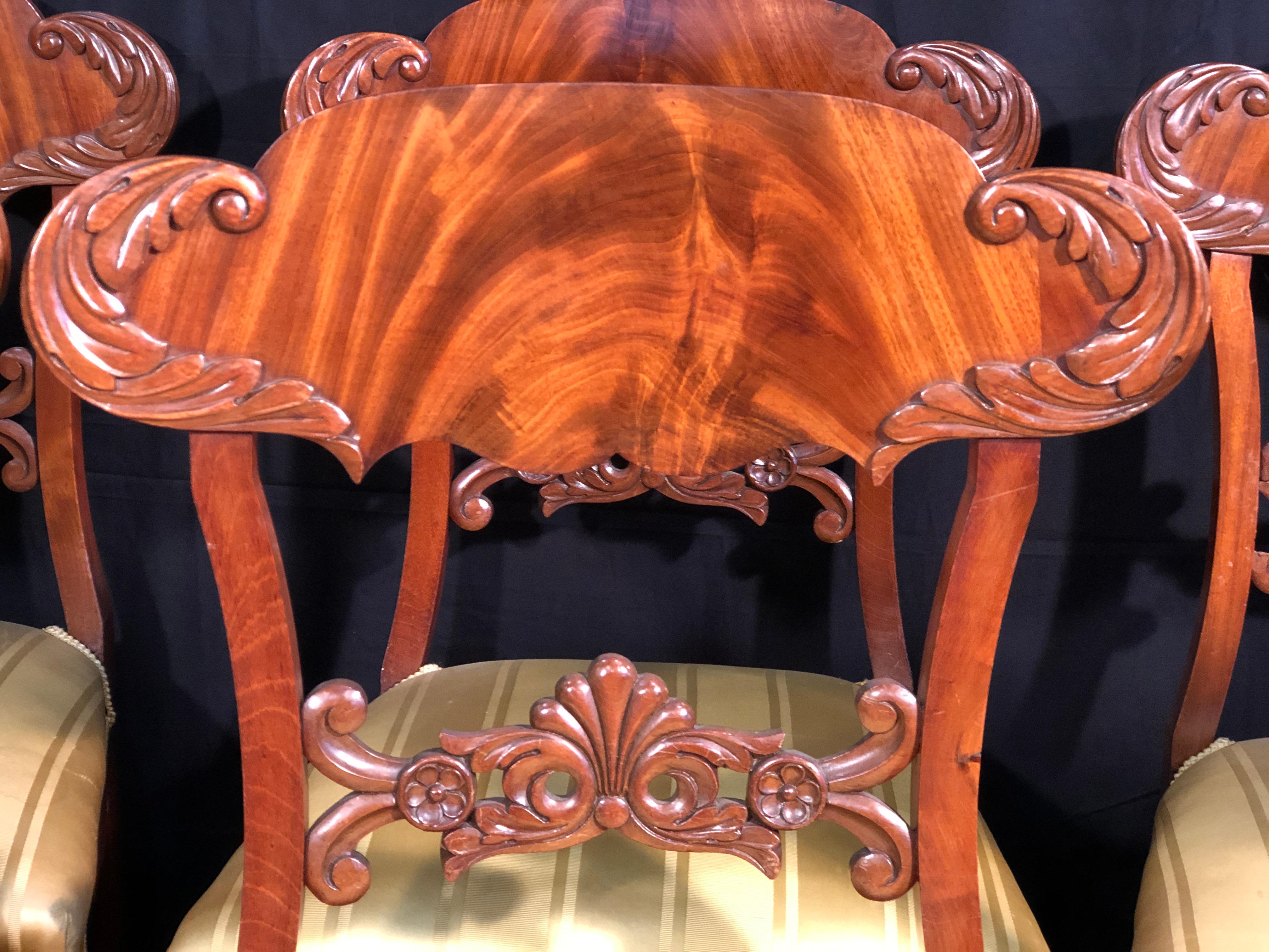 19th Century Biedermeier Mahogany Chairs, 1890s In Good Condition In Roma, RM