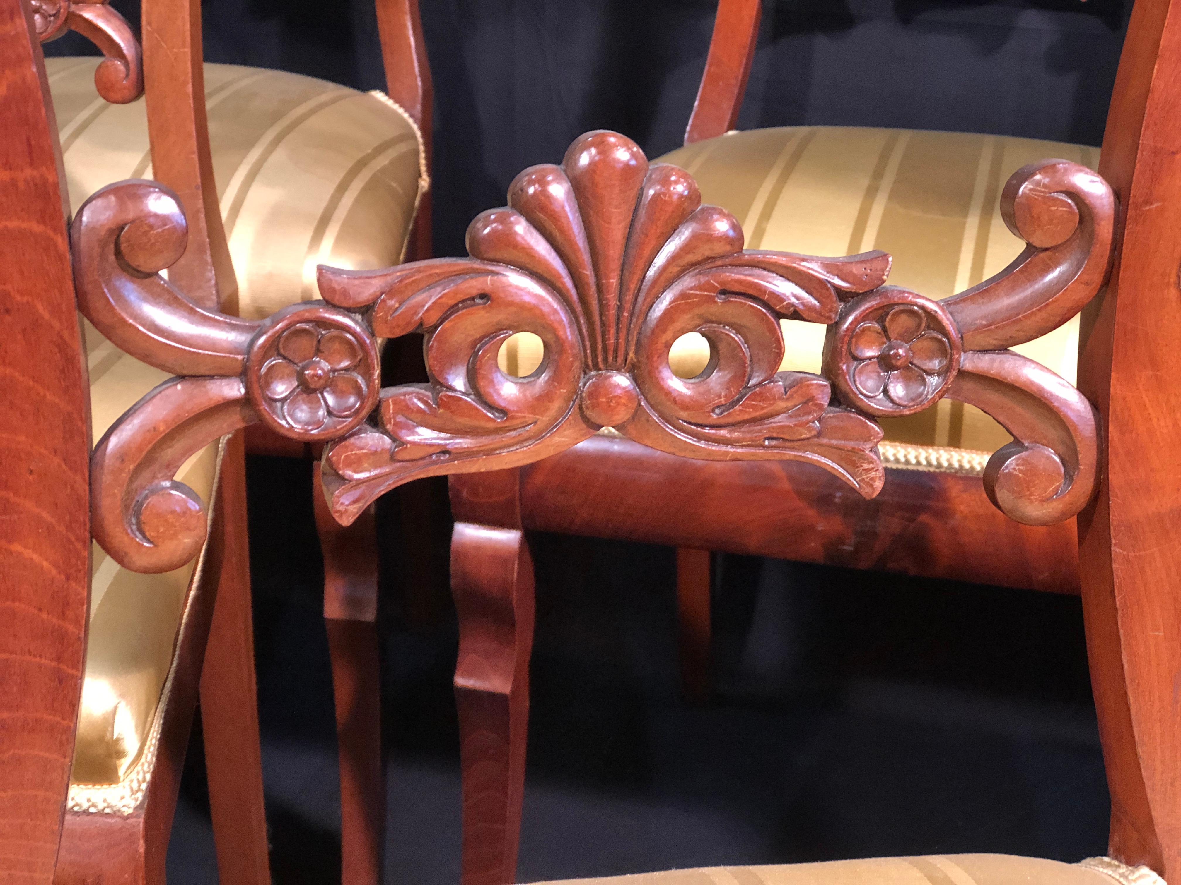 Late 19th Century 19th Century Biedermeier Mahogany Chairs, 1890s