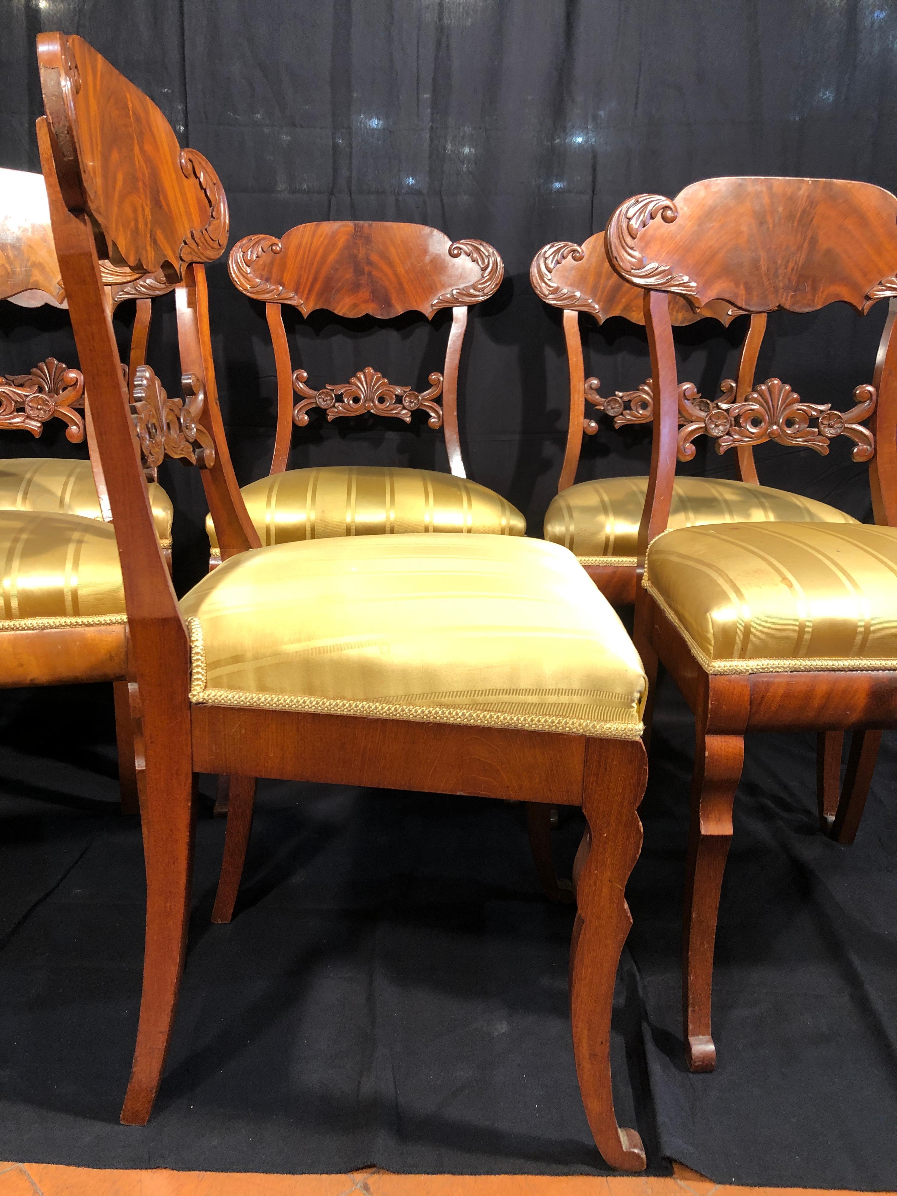 19th Century Biedermeier Mahogany Chairs, 1890s 1