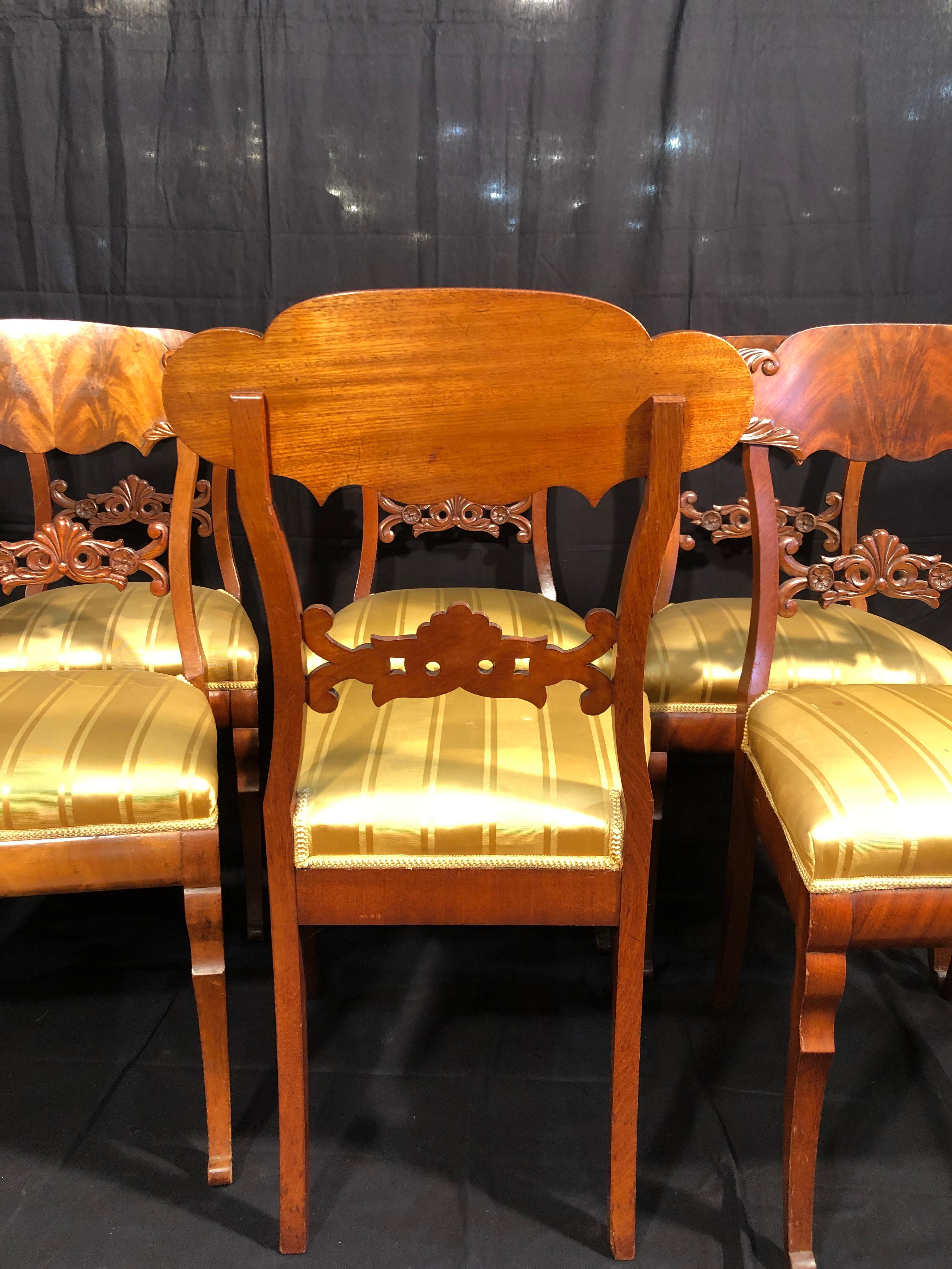 19th Century Biedermeier Mahogany Chairs, 1890s 2