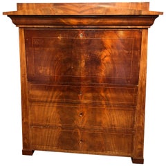 19th Century Biedermeier Mahogany Danish Conical Secretaire in Temple Shape