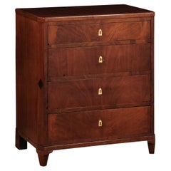 Petite commode Biedermeier en acajou du 19e siècle