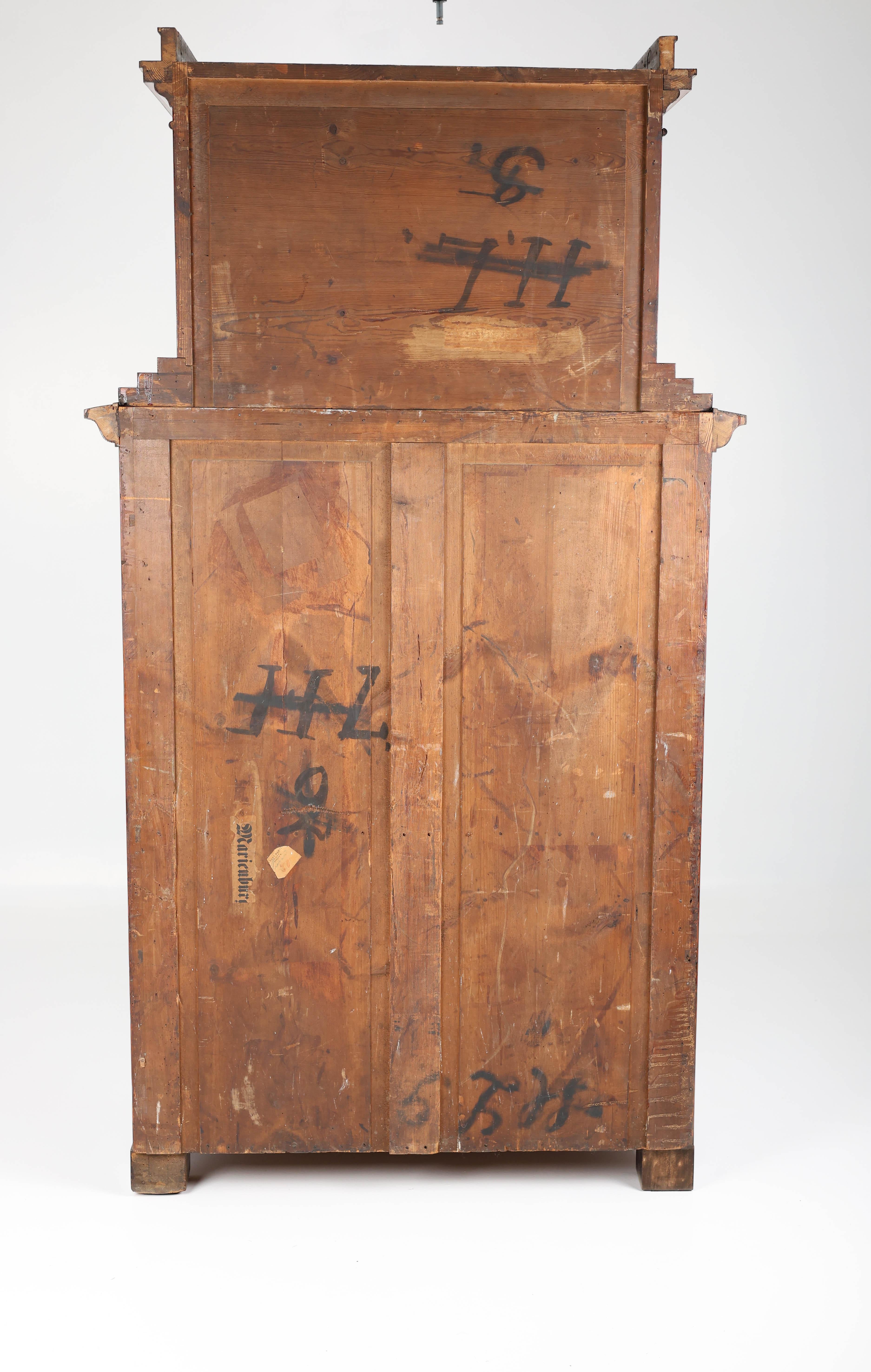 19th Century Biedermeier Mahogany Secretary For Sale 15
