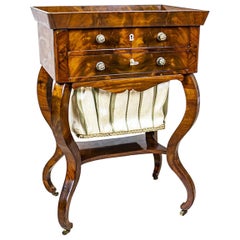 19th Century Biedermeier Mahogany Sewing Table