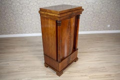 19th-Century Biedermeier Mahogany Wood and Veneer Linen Press