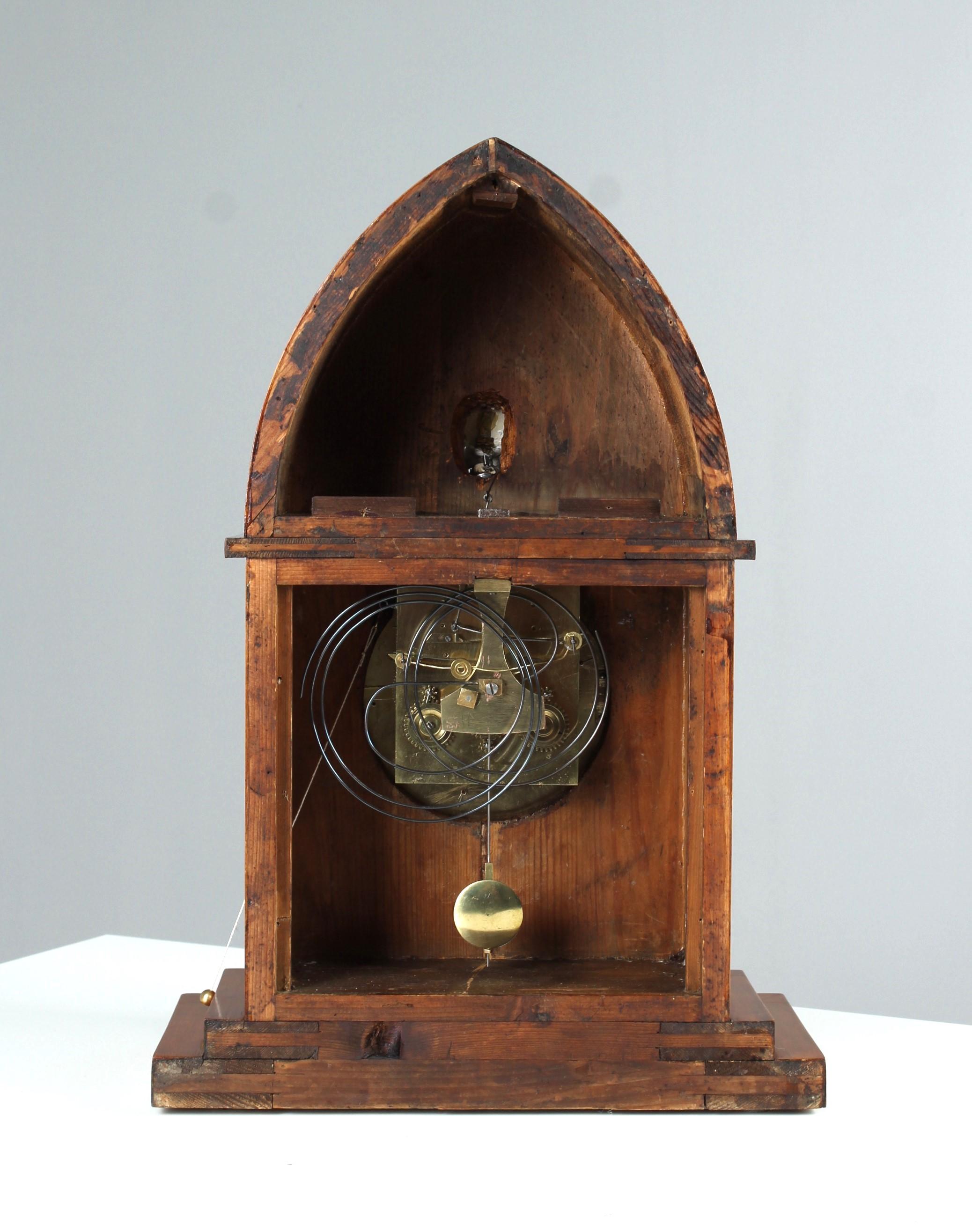19th Century Biedermeier Mantel Clock with Automated Face, circa 1820-1830 4