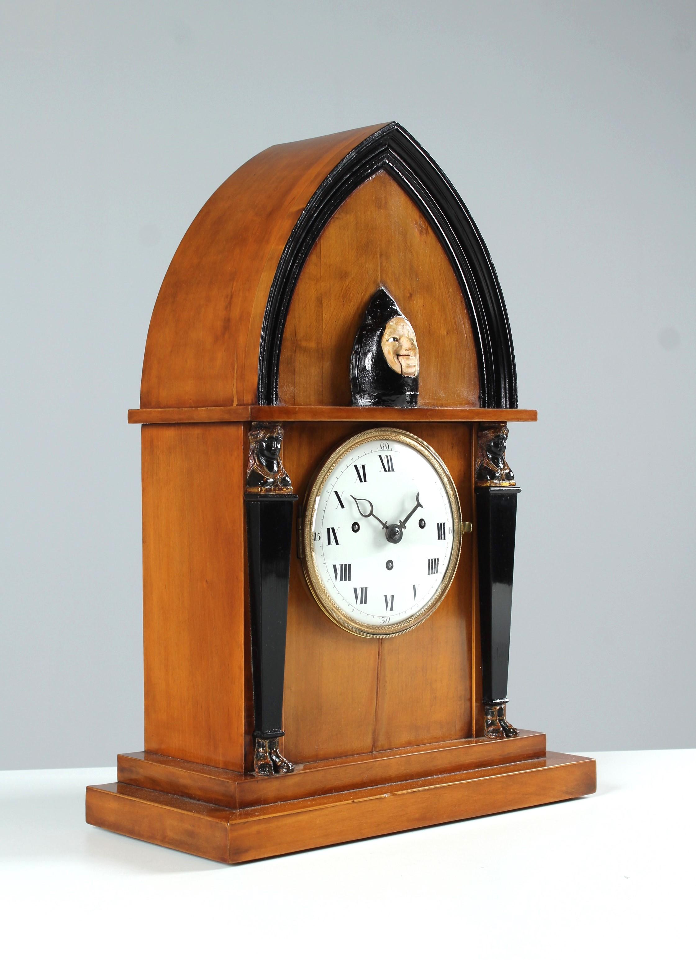 Biedermeier Fireplace Mantel Clock with Automatic

Southern Germany
Pear tree
first half 19th century

Dimensions: H x W x D: 55 x 38 x 19 cm

Description:
Interesting mantel clock from the Southern German Biedermeier period.

The