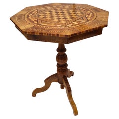 19th Century Biedermeier Marquetry Chess Table
