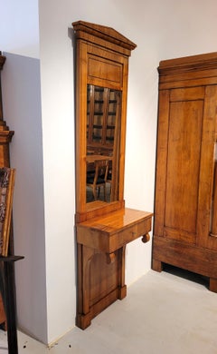 Miroir Biedermeier du 19ème siècle, console, Trumeau, cerisier, Allemagne, vers 1830