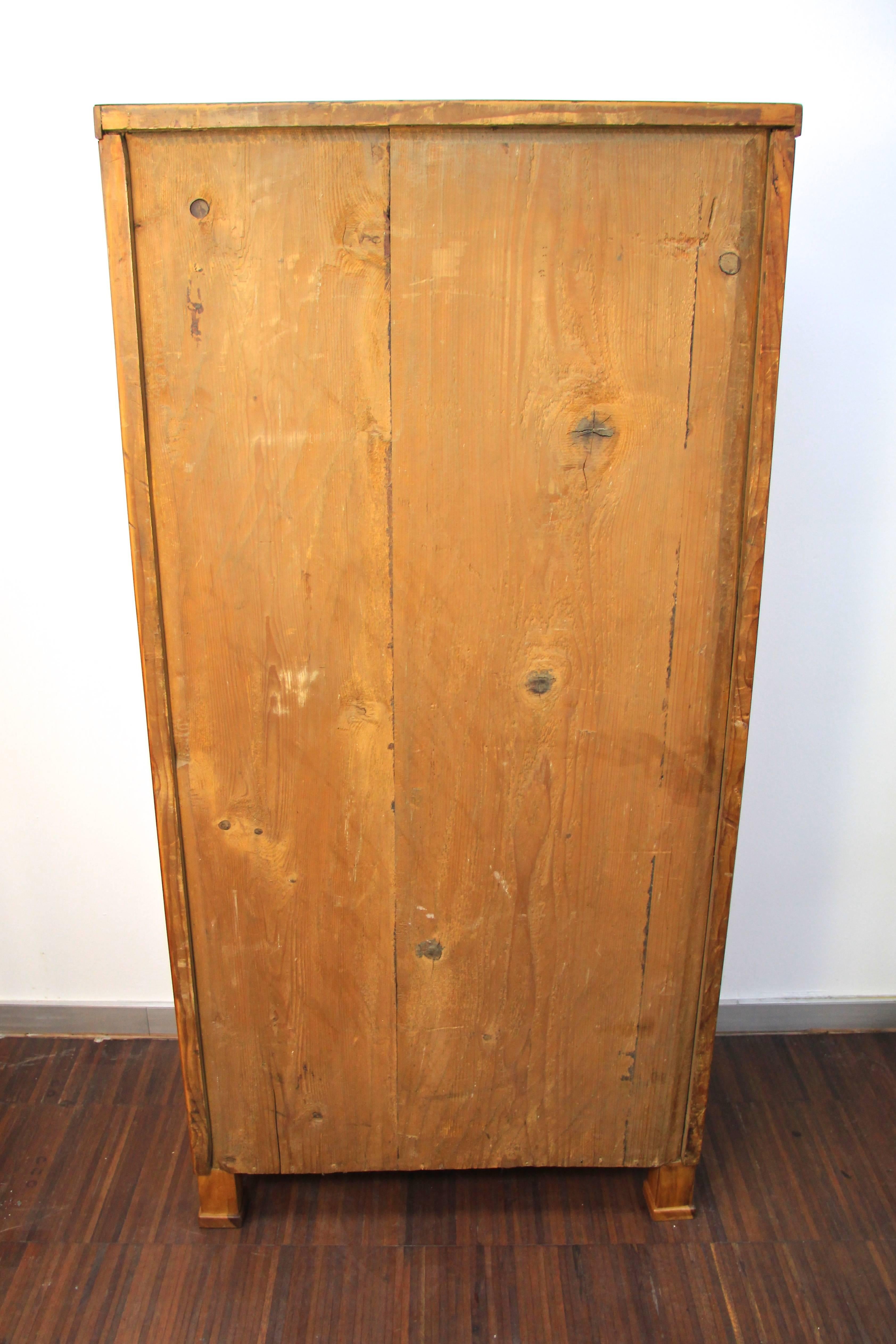 19th Century Biedermeier Nut Wood Cabinet with Drawer, circa 1880 1