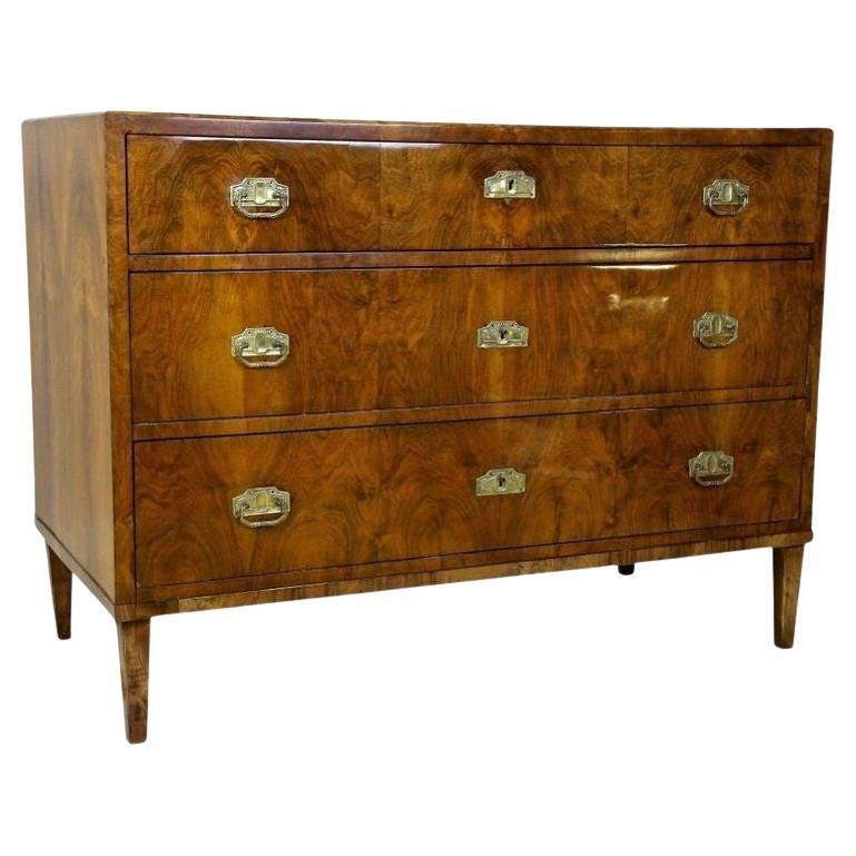 19th Century Biedermeier Nutwood Chest Of Drawers/ Secretaire Desk, AT ca. 1840 For Sale