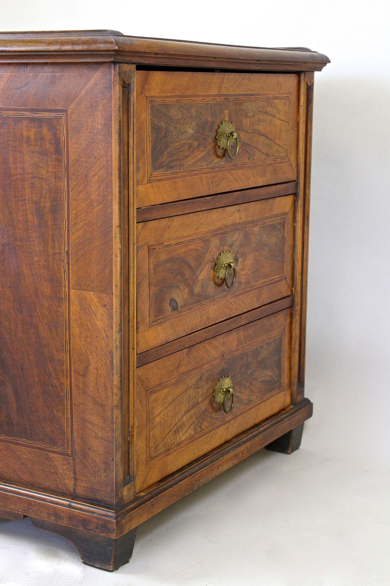 19th Century Biedermeier Nutwood Chest Of Drawers With Micro-Inlays, AT ca. 1850 For Sale 13