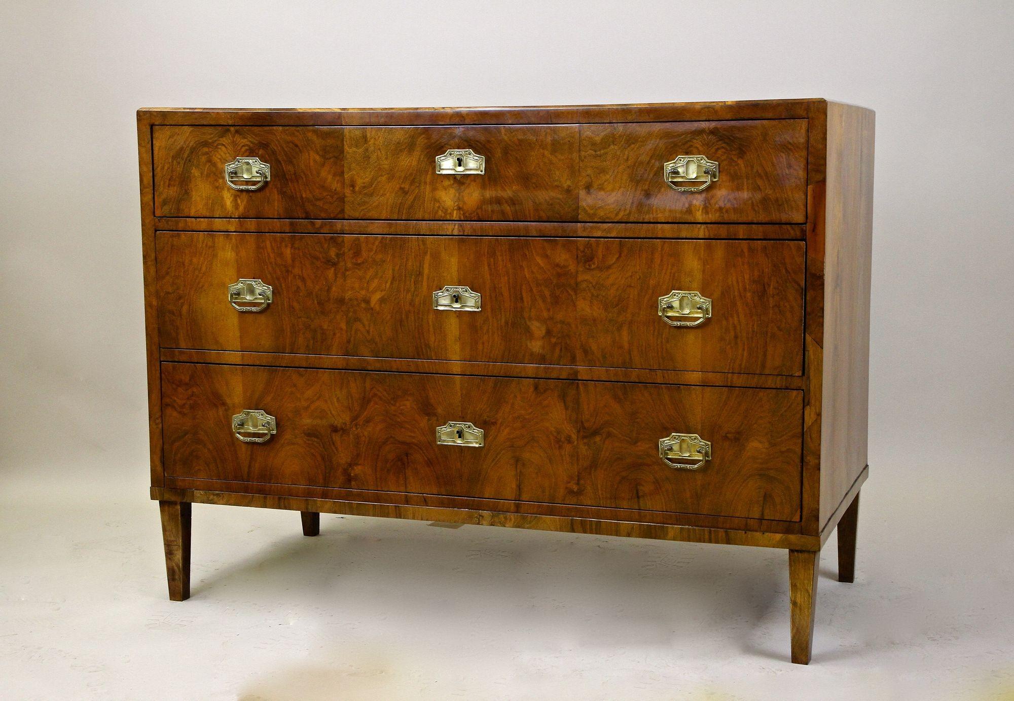 19th Century Biedermeier Nutwood Chest of Drawers/ Writing Commode, AT ca. 1840 For Sale 7