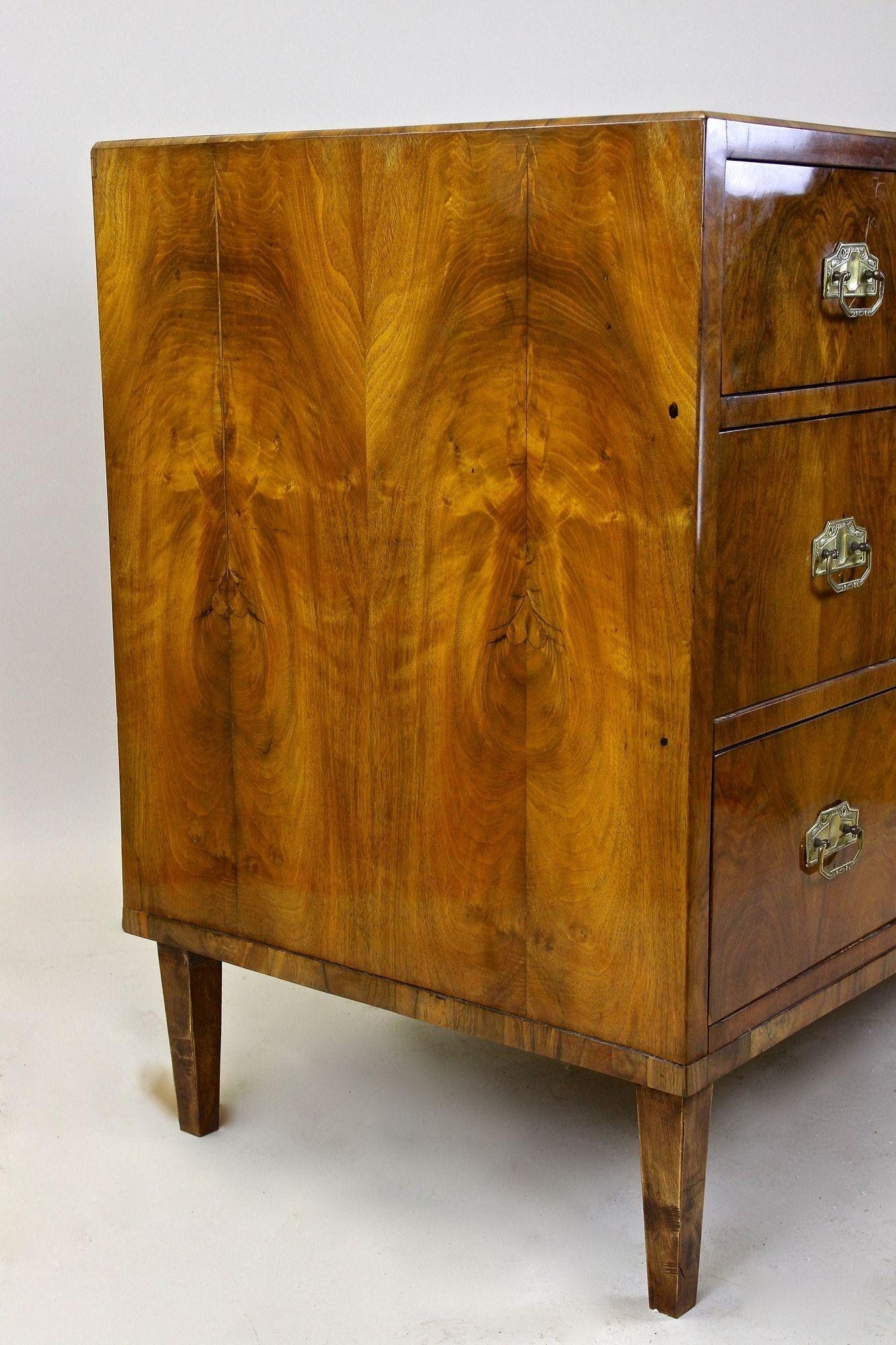 19th Century Biedermeier Nutwood Chest of Drawers/ Writing Commode, AT ca. 1840 For Sale 11