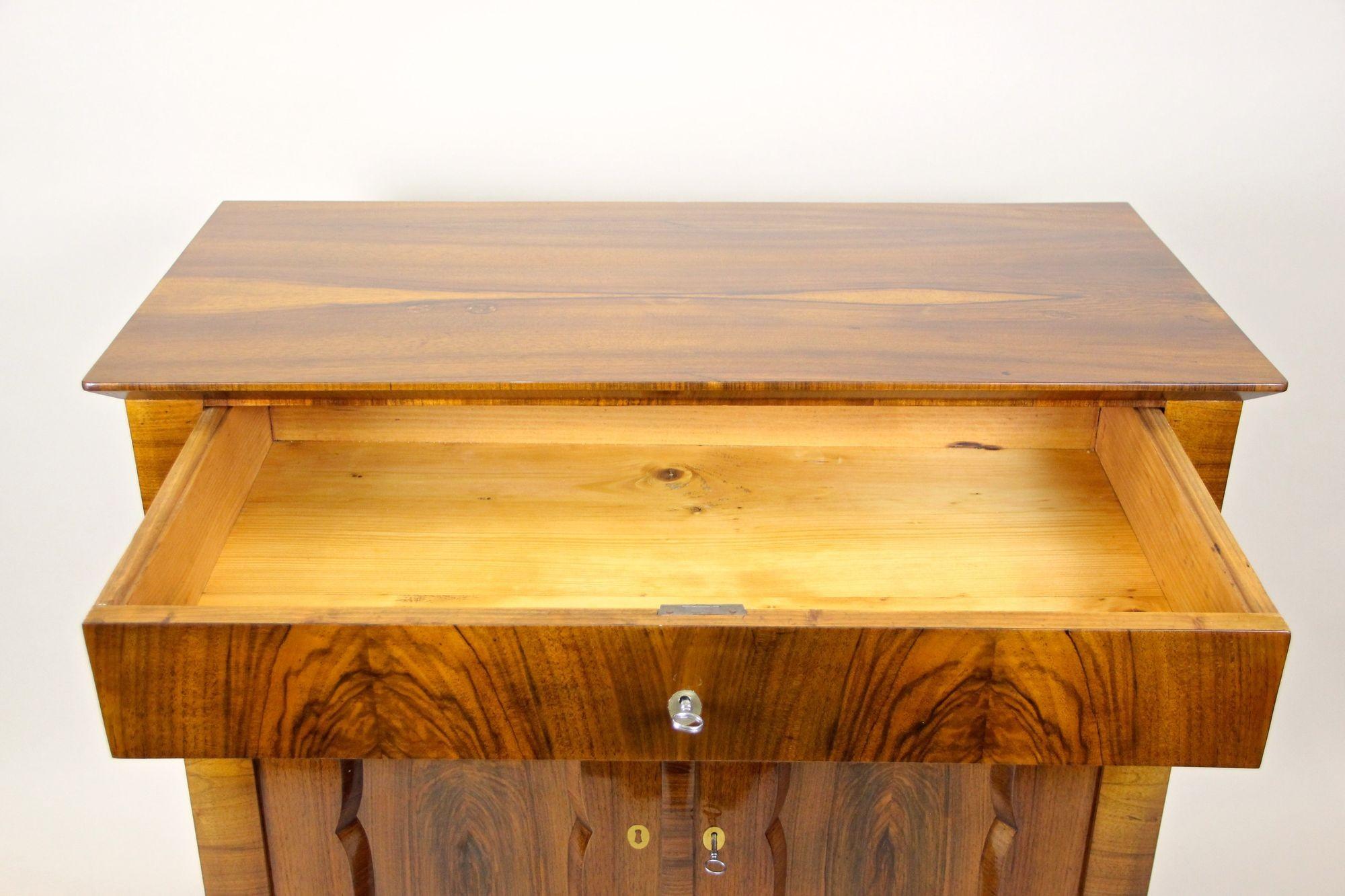 Biedermeier del XIX secolo in legno di noce Commode/ Trumeau, Austria, circa 1845 In condizioni buone in vendita a Lichtenberg, AT